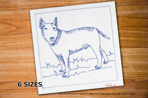 Bull Terrier Dog Redwork: A Charming Choice for Gifts
