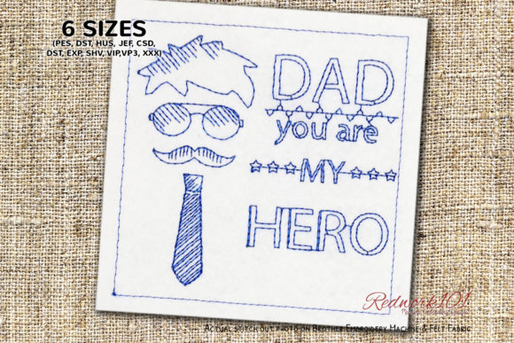 Dad You Are My Hero Redwork Design Review