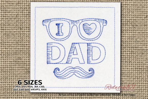 I Love Dad: A Heartfelt Design for Father's Day Embroidery