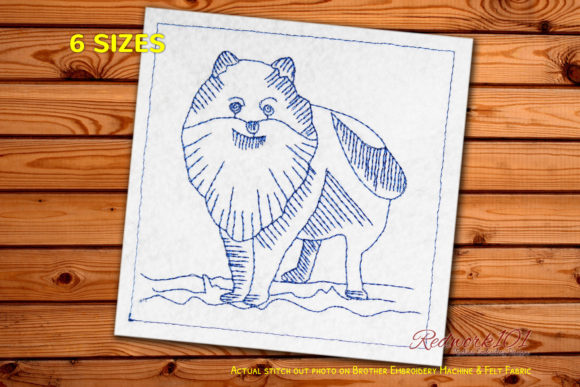Pomeranian Dog: A Sweet Line Stitch for Personalized Gifts