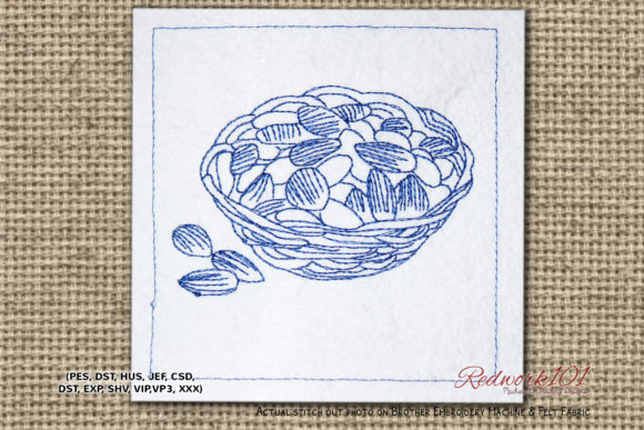 Raw Almond Redwork: A Craft Fair Favorite